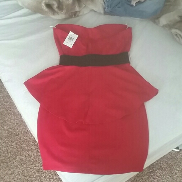 Red Joni Peplum Dress BY: Guess - Picture 3 of 5